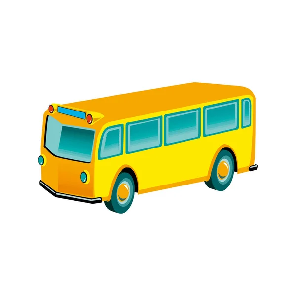 Illustration Skolbarn Ridning Gul Skolbuss Transport Utbildning — Stock vektor