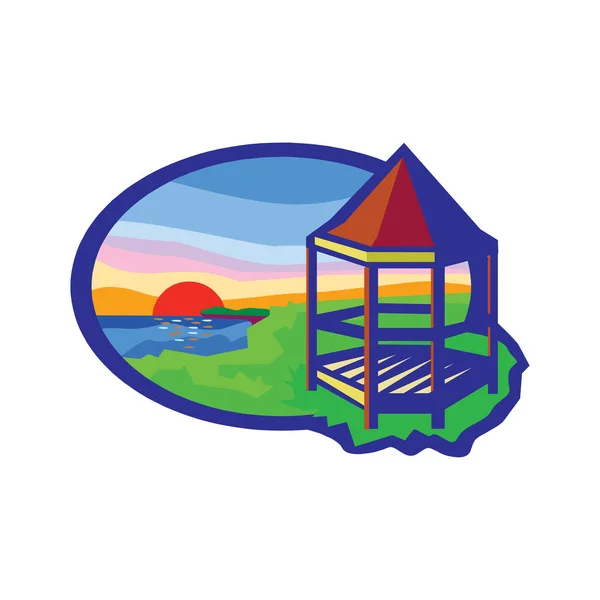 Vector Illustratie Met Lege Bruiloft Gazebo — Stockvector