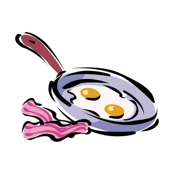 Smażone Jajko Szybkie Żarcie Gotowanie Obiadu Kolacji Śniadania Produkt Naturalny — Wektor stockowy