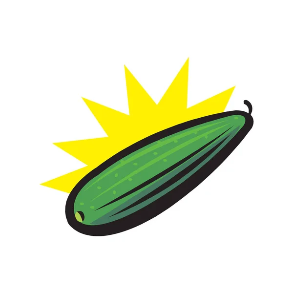 Verdura Verde Calabacín Icono Squash Verano Sobre Fondo Blanco Calabaza — Vector de stock