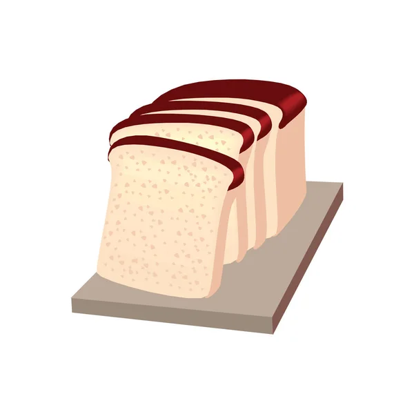 Brood Bakkerij Icoon Gesneden Vers Tarwebrood Geïsoleerd Witte Achtergrond — Stockvector