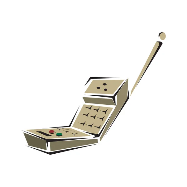 Téléphone Combiné Avec Haut Parleur Microphone Dispositif Avec Antenne Montée — Image vectorielle