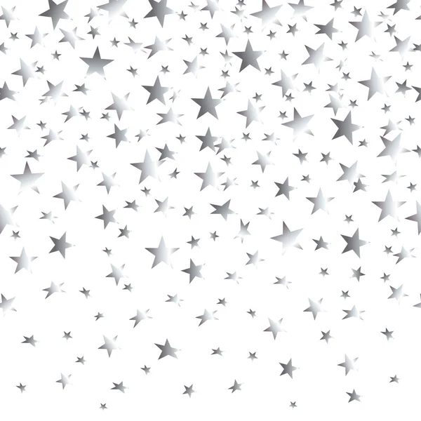 Estrellas de plata con un fondo sin costuras gradiente. Ilustración vectorial — Vector de stock