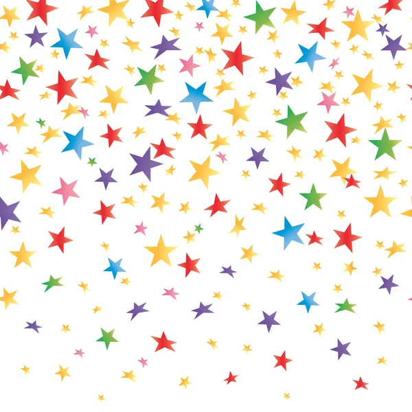 Estrellas de colores con un gradiente, fondo transparente sin costuras. Vector — Vector de stock