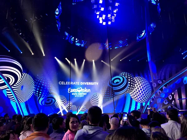 Finale de l'Eurovision 2017 sur la scène du Centre international des expositions à Kiev, Ukraine. 05.13.2017. Éditorial . — Photo
