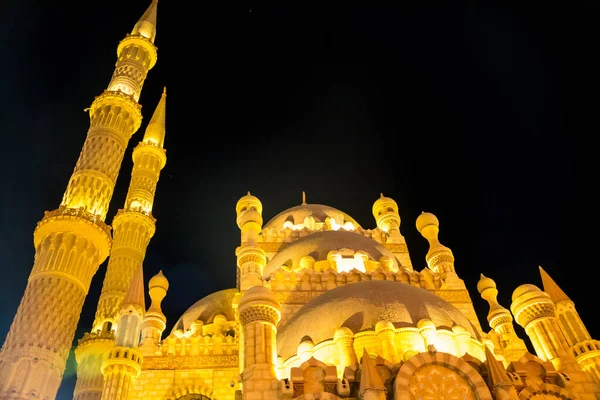 Luminous Facade Sahaba Mosque Sign Old Market Sharm Sheikh Egypt — Stock Photo, Image