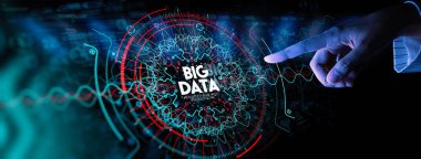 Büyük Veri sembolü ve modern arayüz seçme ve basma ile Hud ve simge ui büyük veri.