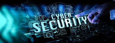 İş adamı Veri Koruması Siber Güvenlik Gizlilik İş Dünyası İnternet Teknolojisi Ui ile çalışıyor.