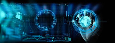 El Internet Network kavramı ile yıldız ve dünya modern Ui noktası ile ağ hattı ile toprak ile çalışma.