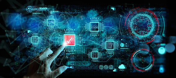 Gösterge paneline bağlı sunucularla Veri Yönetim Sistemi (Dms) ve İş Analitiği konsepti ile el ele dokunma. 