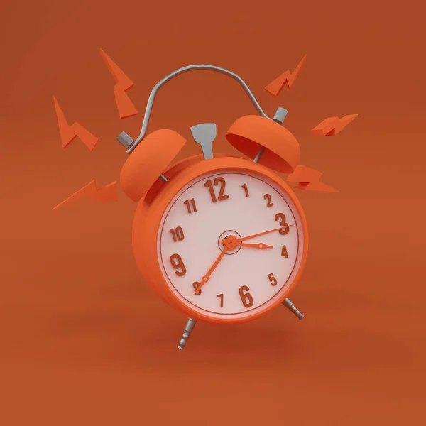 Concepto de minimalismo de reloj naranja simple 3D Render — Foto de Stock