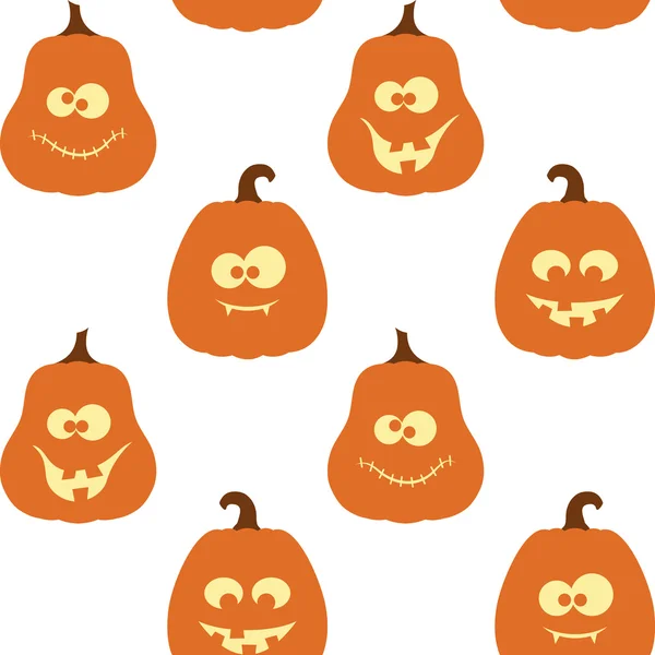 Halloween seamless pattern with pumpkins — Stock Vector