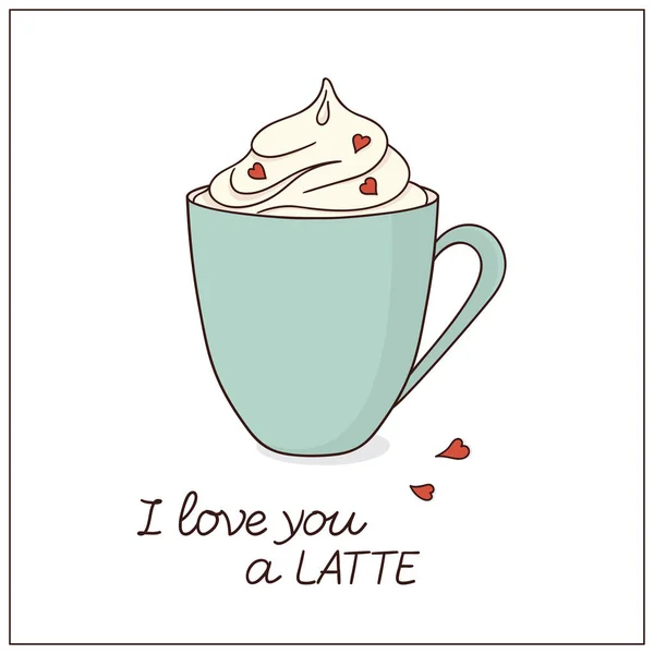 Latte love card — Stock Vector