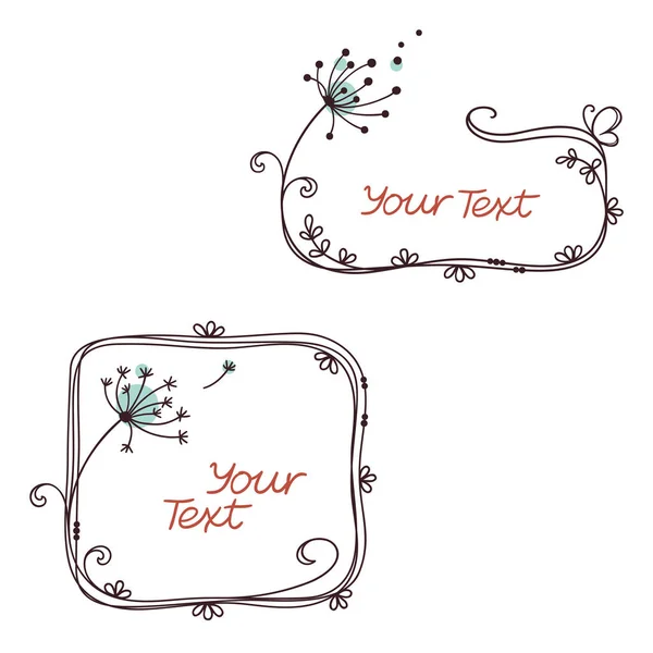 Cadres de texte floral — Image vectorielle