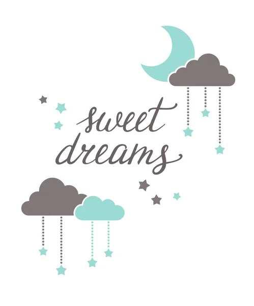 Sweet dreams belettering — Stockvector