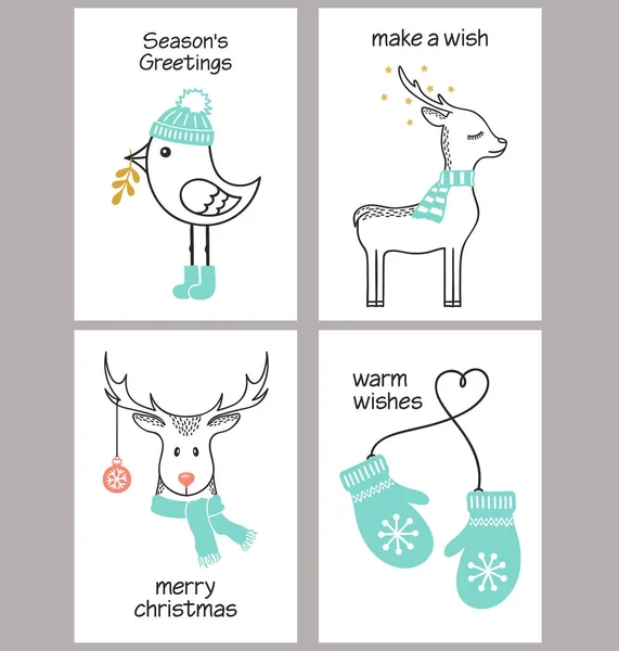 Sada vánoční pohlednice — Stockový vektor