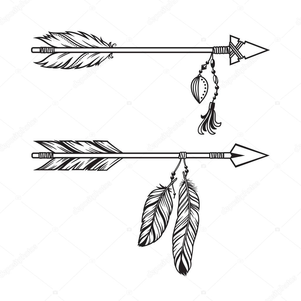 Tribal arrows with pendants