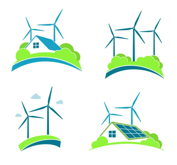 Set di icone dell'energia pulita — Vettoriale Stock