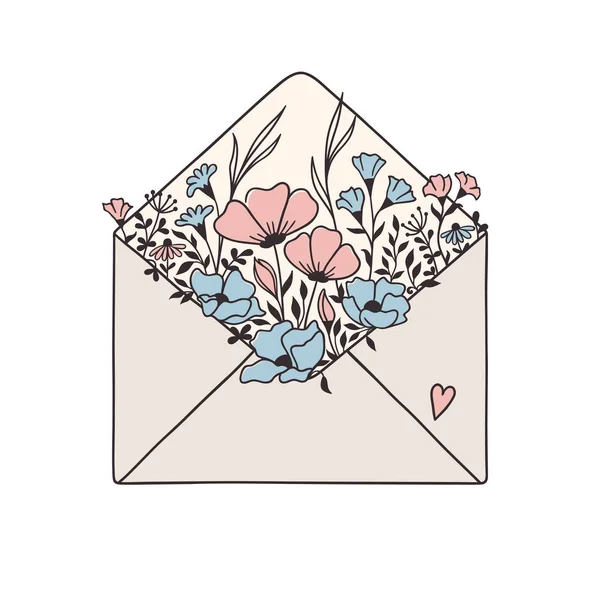 Floral mail — 스톡 벡터