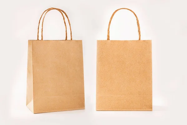 Brown Paper Bags Isolated White Background — Stock Photo, Image