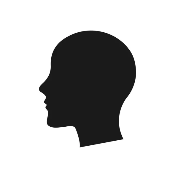 Human Head Silhouette Black Color Vector White Background — Stock Vector