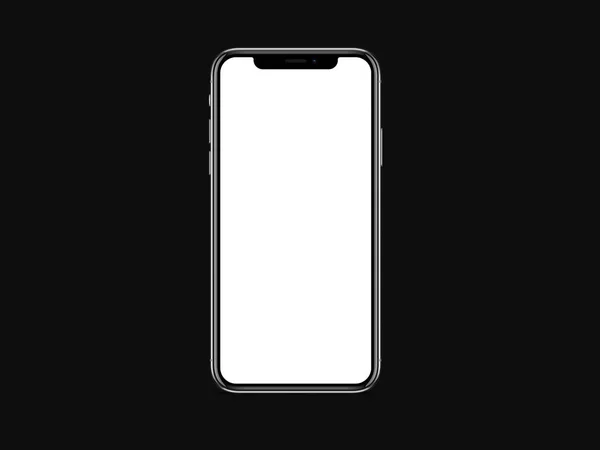 Iphone Prázdné Bílé Obrazovky Mockup Černém Pozadí Mockup — Stock fotografie