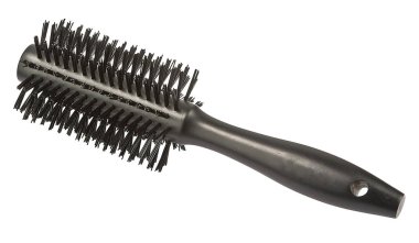 Hair tools, beauty and hairdressing concept - brushes or combs on white background