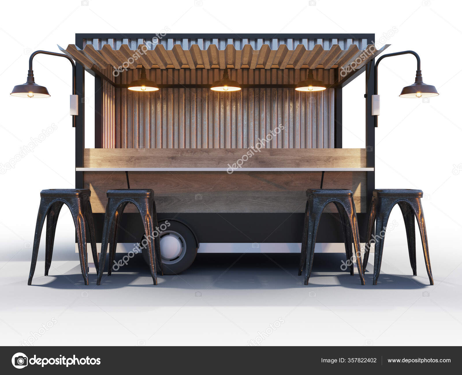 Download Trailer Food Truck Mockup Vintage Hot Dog Market Stock Photo By C Rjankovsky 357822402