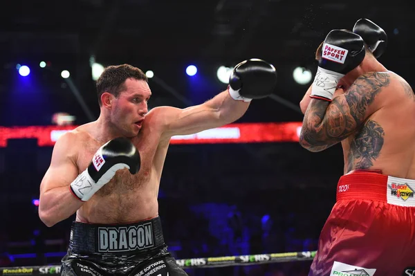 Boxeadores no identificados en el ring durante la lucha por los puntos de ranking —  Fotos de Stock