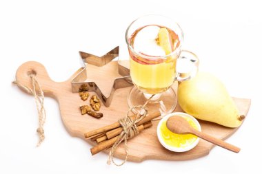 Lezzetli glintwein veya sıcak şarap mulled bardak