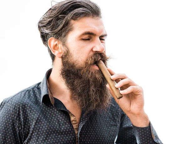 Homme riche coriace avec cigare — Photo