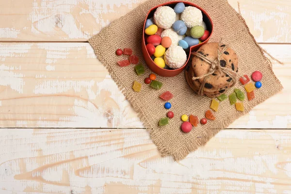 Galletas y dulces de chocolate con avena —  Fotos de Stock