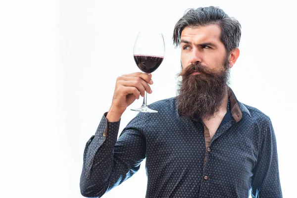ワインと髭の男 — ストック写真