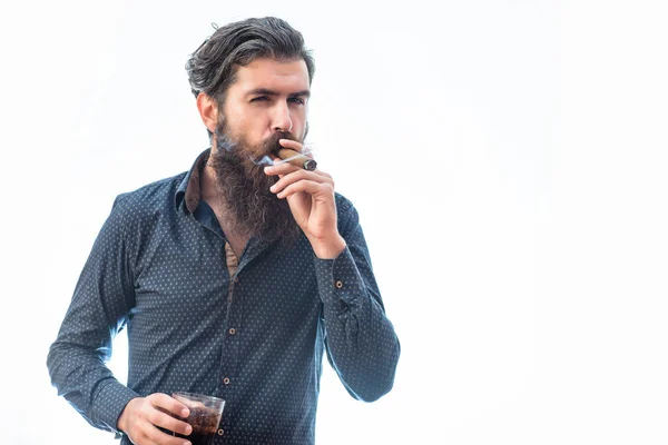 Mannen med cigarren och whiskey — Stockfoto