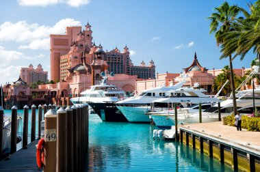 The Atlantis Paradise Island resort, located in the Bahamas clipart