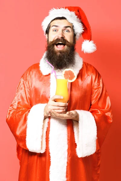 Bello barbuto Babbo Natale uomo — Foto Stock