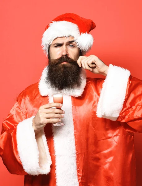 Bello barbuto Babbo Natale uomo — Foto Stock