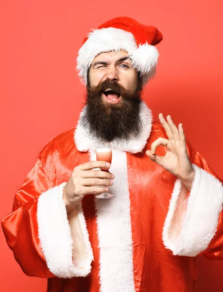 Bonito barbudo santa claus homem — Fotografia de Stock