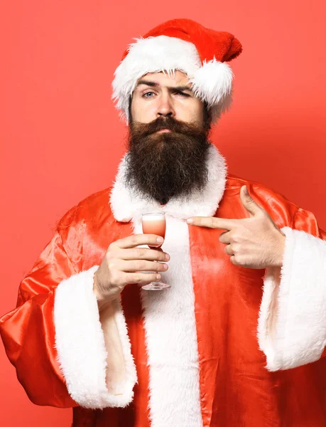 Knappe bebaarde kerstman — Stockfoto