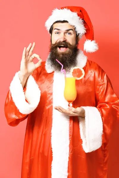 Handsome bearded santa claus man — Stock Photo, Image