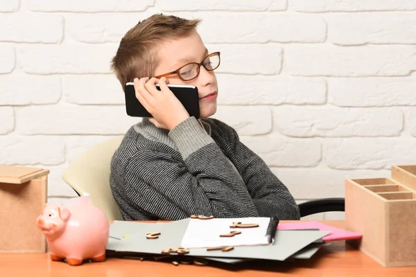 Young cute businessboy — Stock Photo, Image