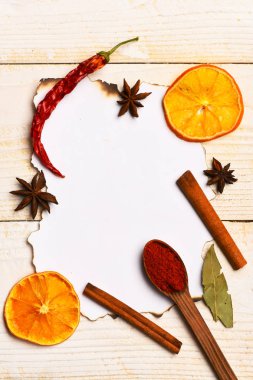 kaşığı baharat kompozisyonu