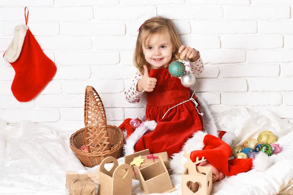 Young cute blonde christmas girl — Stock Photo, Image