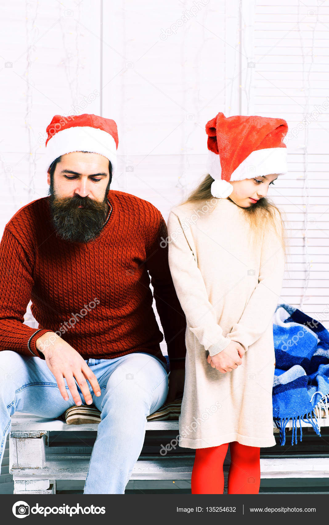 Santa Man With Blonde Girl Stock Photo C Stetsik 135254632
