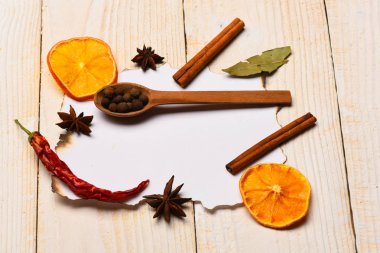 kaşığı baharat kompozisyonu