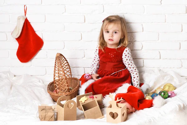Young cute blonde christmas girl — Stock Photo, Image