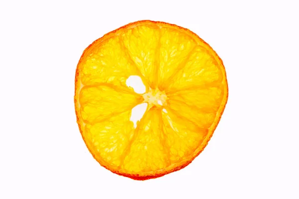 Сушеный ломтик оранжевый белый фон — стоковое фото