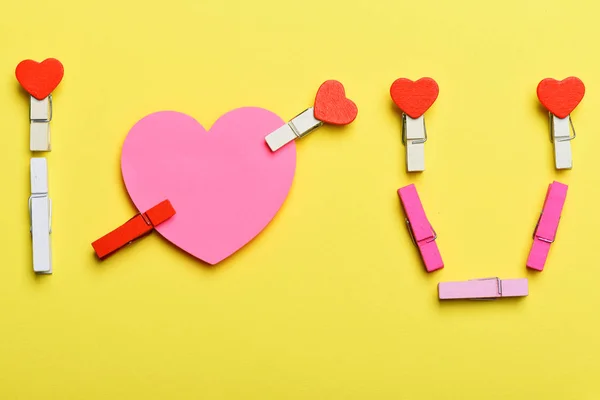 Carta San Valentino cuore rosa — Foto Stock