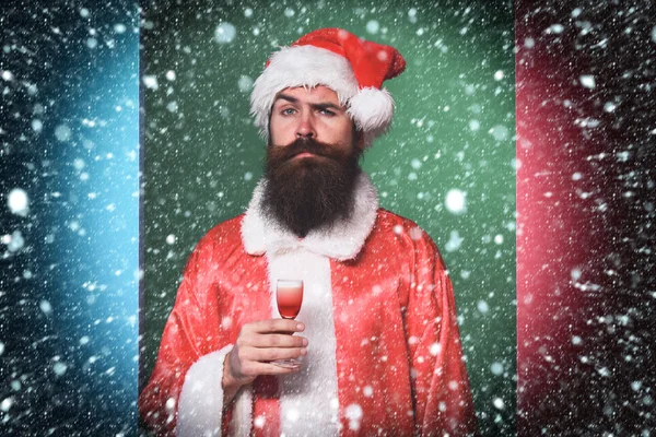 Guapo barbudo santa claus hombre — Foto de Stock