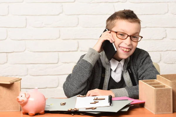 Young cute businessboy — Stock Photo, Image